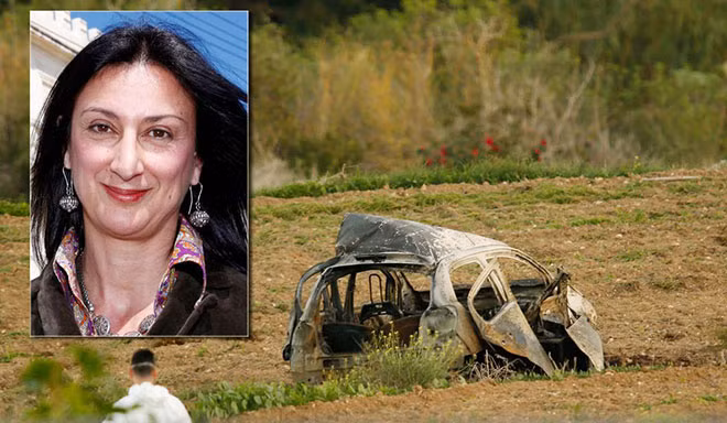 Hiện trường vụ sát hại nữ nhà báo điều tra Daphne Caruana Galizia ở Malta. Hiện trường vụ sát hại nữ nhà báo điều tra Daphne Caruana Galizia ở Malta.