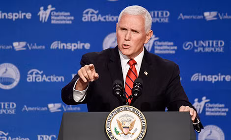 Ông Mike Pence đưa ra nhiều cáo buộc về Trung Quốc. Ảnh: L.G.