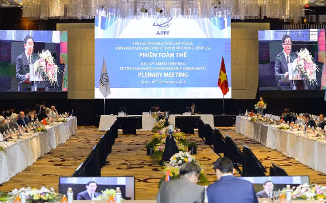 Khung cảnh một phiên toàn thể diễn ra trong khuôn khổ Hội nghị APPF-26.