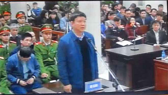 Đinh La Thăng tại phiên tòa.