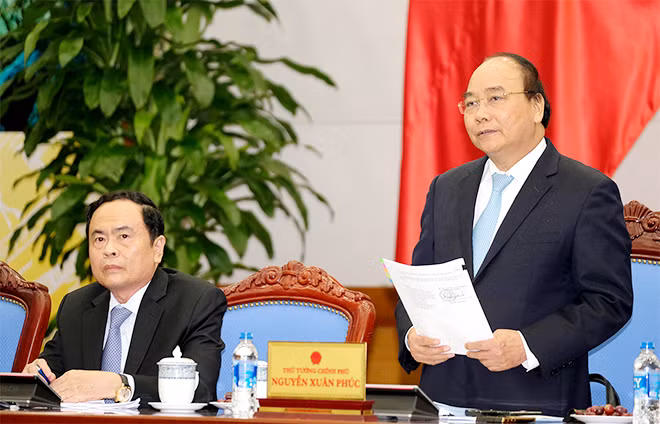 Thủ tướng Nguyễn Xuân Phúc phát biểu tại buổi làm việc. Ảnh: VGP/Quang Hiếu