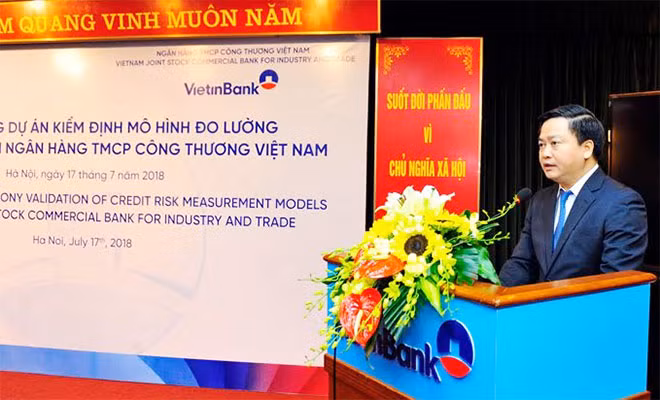 Tổng Giám đốc VietinBank Lê Đức Thọ phát biểu tại buổi Lễ.
