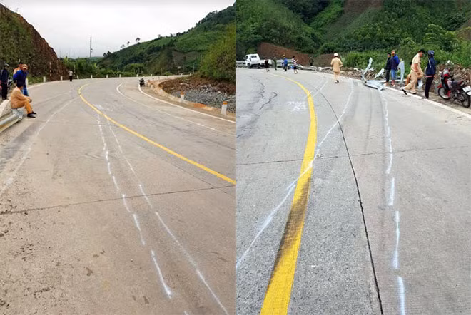 Lực lượng CSGT tỉnh Kon Tum đang phối hợp bảo vệ hiện trường, điều tiết giao thông tại đèo. Lực lượng CSGT tỉnh Kon Tum đang phối hợp bảo vệ hiện trường, điều tiết giao thông tại đèo.