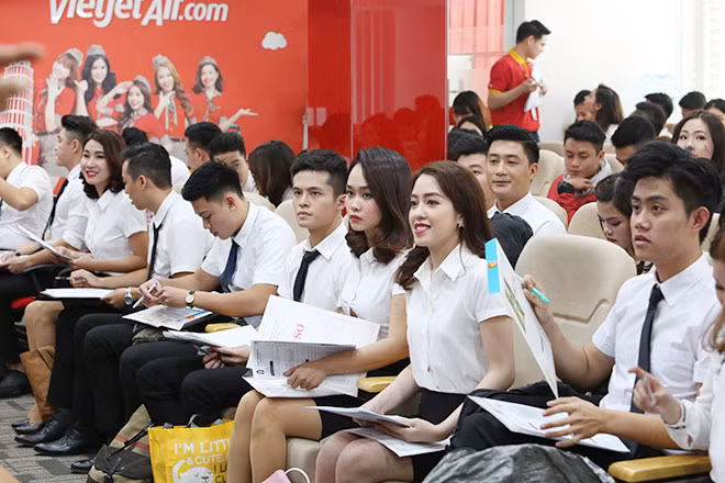 Một buổi hãng hàng không Vietjet tuyển tiếp viên.