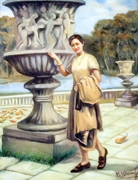 Bức họa bà Đỗ Thị Thao (1913 – 1952) tại Pháp – Tư liệu gia đình ông Phan Tân Hội.