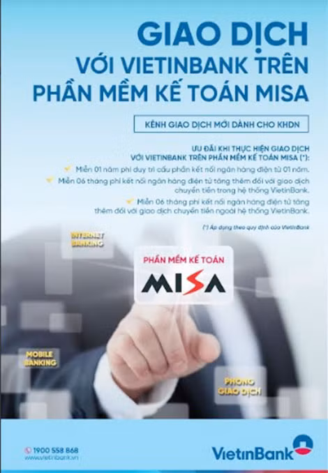 Nhiều tiện ích khi sử dụng Dịch vụ kết nối ngân hàng điện tử trên phần mềm kế toán MISA tại VietinBank.