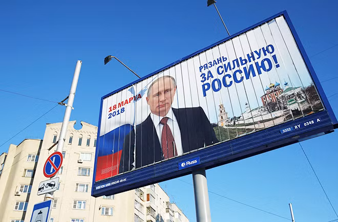 Tổng thống Vladimir Putin luôn được đánh giá là ứng viên nhận được nhiều sự ủng hộ của các cử tri Nga. Ảnh: Getty.