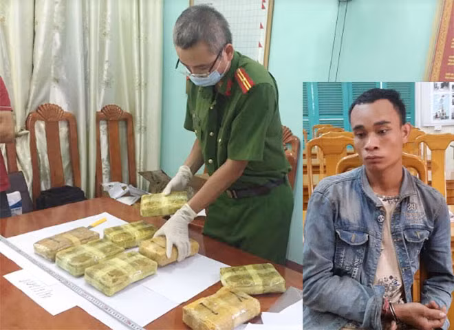 Đối tượng Thạo Lay và số ma túy khủng thu được từ vụ án.