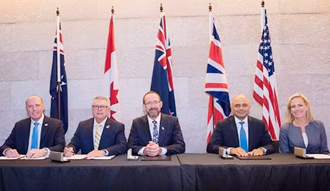 Các quan chức Nhóm Five Eyes trong cuộc họp mới đây tại Australia.