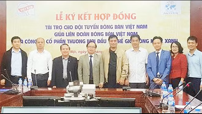 Lễ ký hợp đồng tài trợ cho Liên đoàn Bóng bàn Việt Nam.