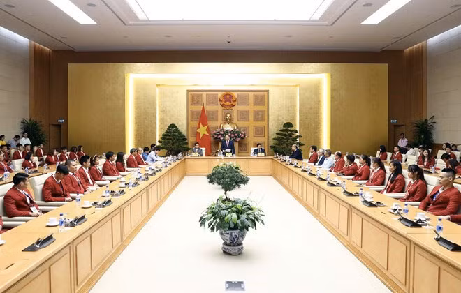 Quang cảnh buổi gặp mặt. (Ảnh: Thống Nhất/TTXVN)