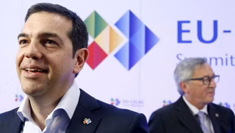 Thủ tướng Hy Lạp Alexis Tsipras (trái) và Chủ tịch Ủy ban châu Âu Jean-Claude Juncker.