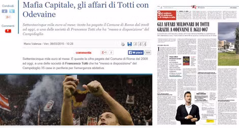 Tháng 3 vừa qua, báo chí đã đăng tải những nghi vấn về công ty xây dựng của Totti với “mafia thủ đô”.
