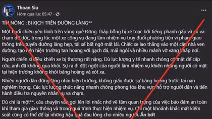 Đồng Tháp: Xác minh tài khoản phát tán thông tin xuyên tạc về CSGT