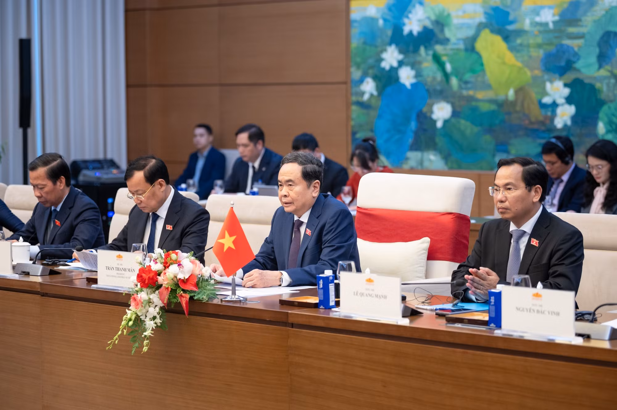 Chủ tịch Quốc hội Trần Thanh Mẫn phát biểu tại cuộc hội kiến