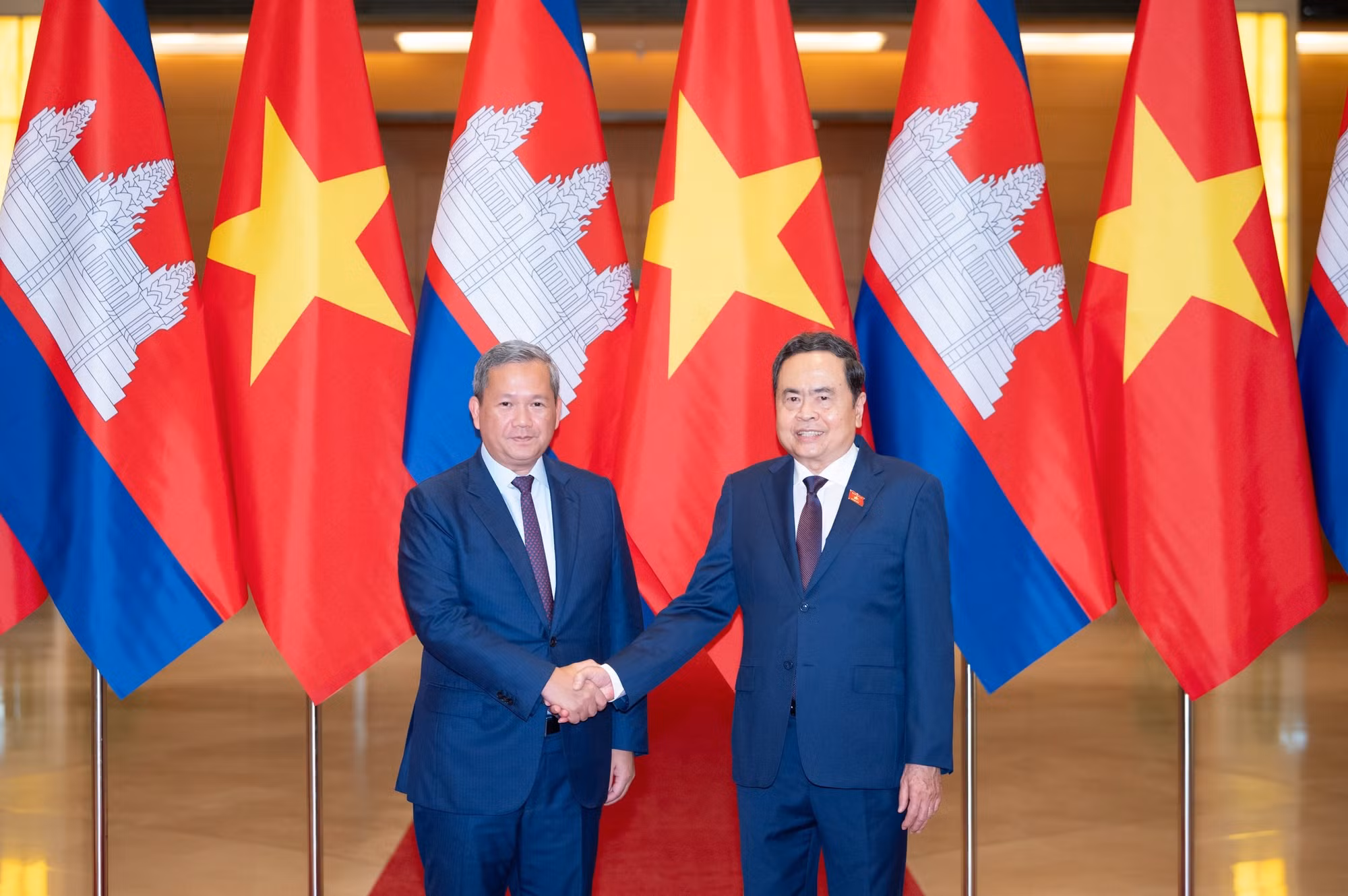 Chủ tịch Quốc hội Trần Thanh Mẫn và Thủ tướng Campuchia Hun Manet