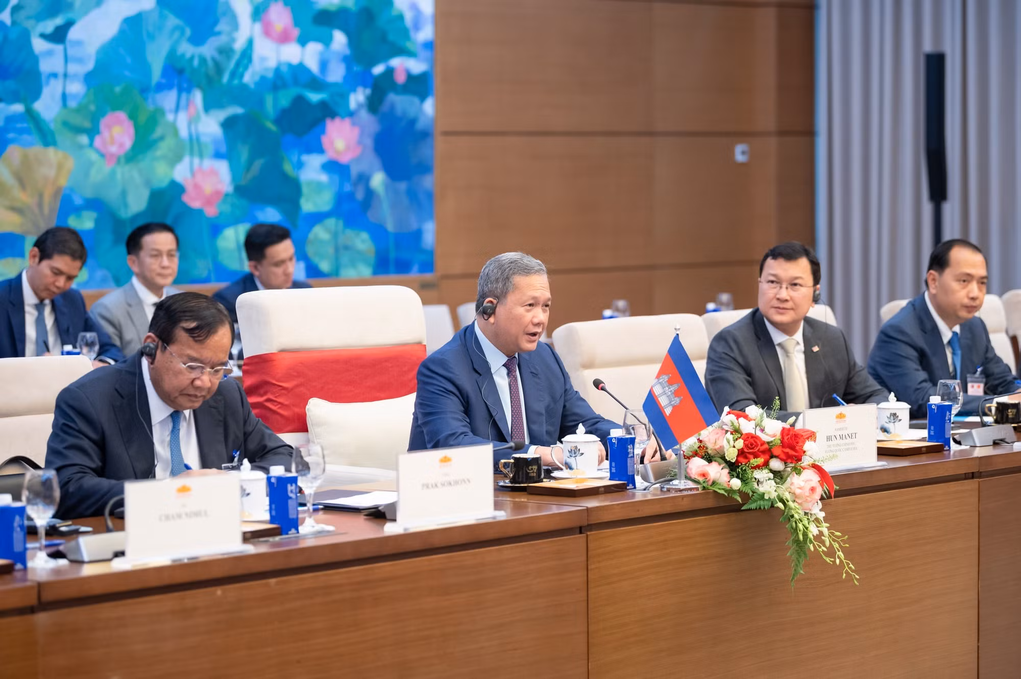 Thủ tướng Campuchia Hun Manet phát biểu tại cuộc hội kiến