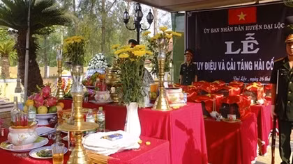 Quảng Nam: Tiến hành cải táng 15 bộ hài cốt liệt sĩ