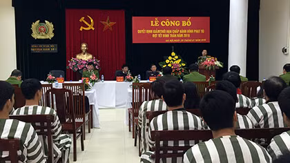 Giảm thời hạn chấp hành án phạt tù cho 96 phạm nhân