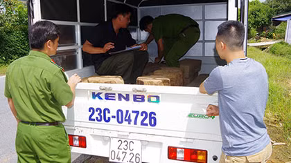 Phát hiện xe tải vận chuyển lâm sản trái phép
