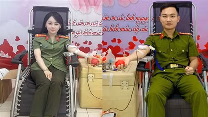 Cán bộ Công an tỉnh Cao Bằng vượt lũ hiến máu cứu người