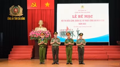 Bế mạc Hội thi Điều lệnh, quân sự, võ thuật CAND Công an tỉnh Cao Bằng