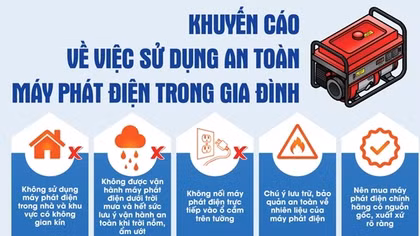 EVN khuyến cáo sử dụng an toàn máy phát điện trong gia đình