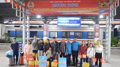 "Chuyến tàu Công đoàn - Xuân 2026" đưa 2.293 đoàn viên, người lao động về quê ăn Tết