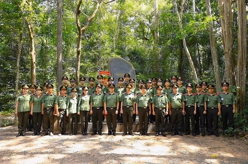Trường Đại học An ninh nhân dân tổ chức chương trình về nguồn tại Khu di tích Trung ương Cục miền Nam ở xã Tân Biên, tỉnh Tây Ninh, ngày 9/7.
