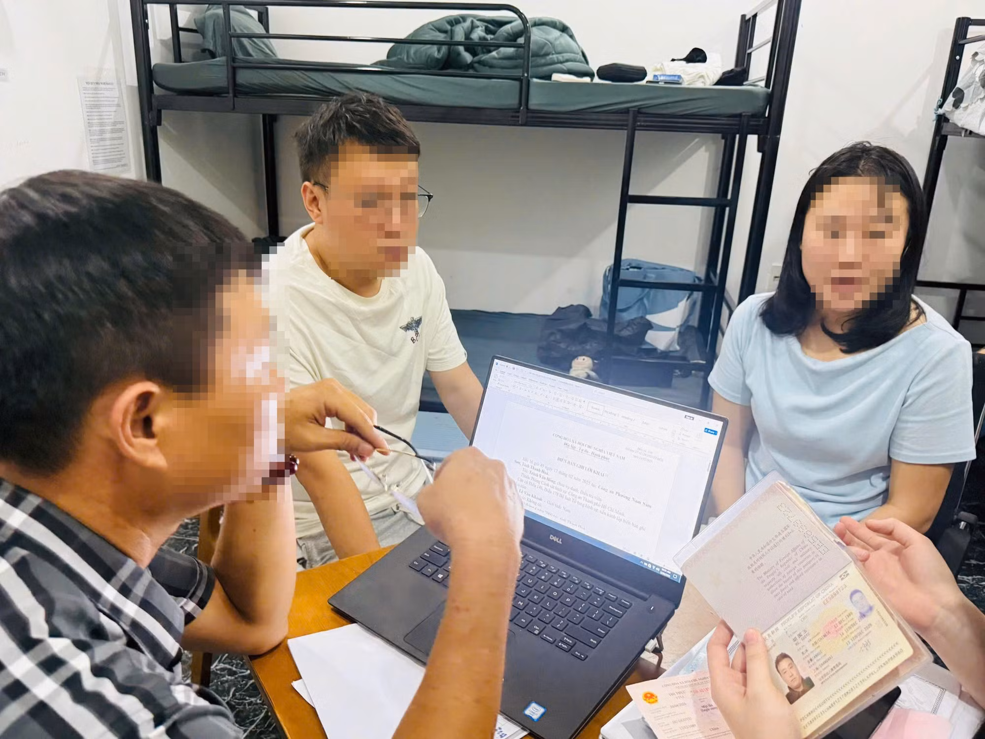 Hai đối tượng cầm đầu là H.G và Q.M làm việc với cơ quan chức năng.
