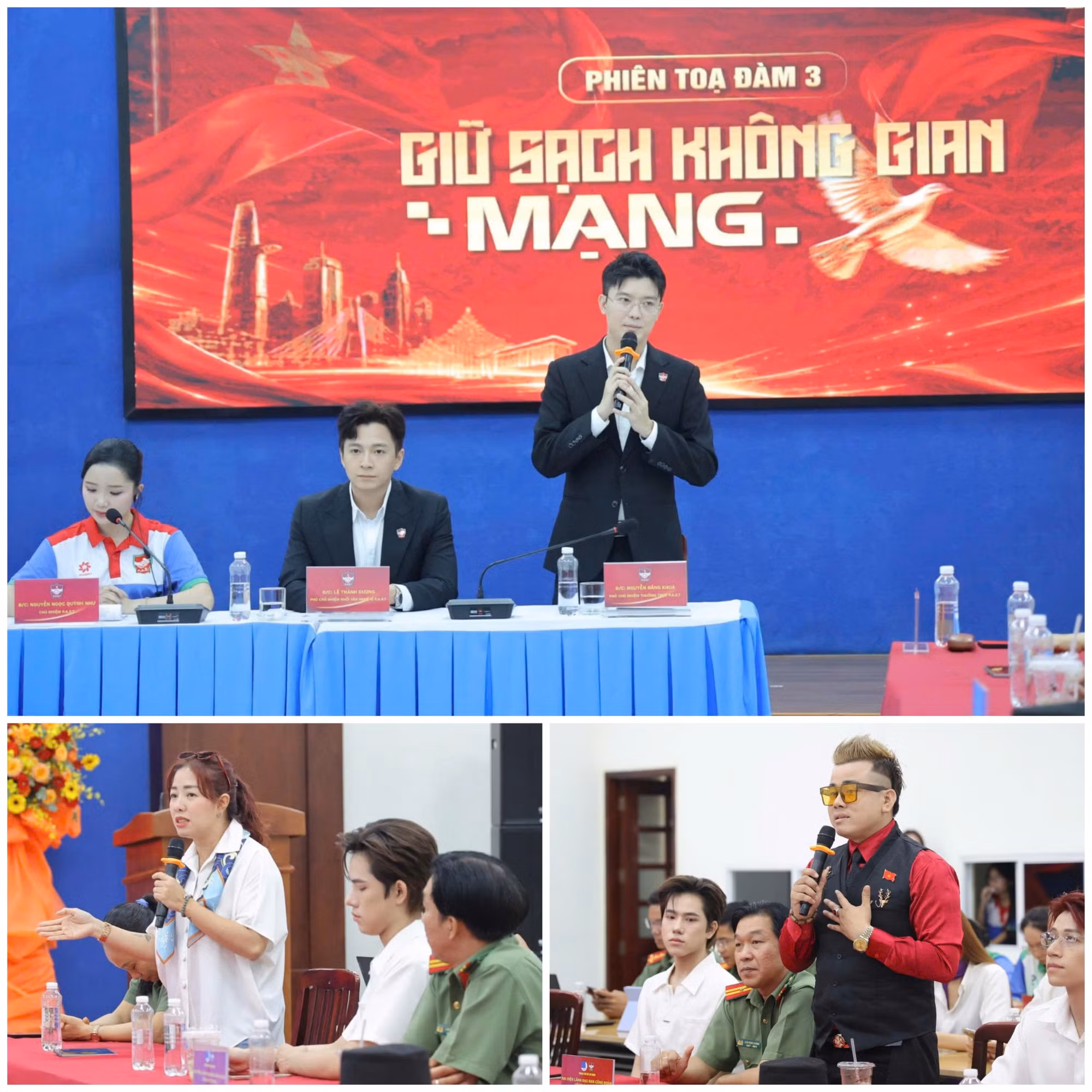 Các đại biểu, đạo diễn, nghệ sĩ phát biểu ý kiến tại tọa đàm.