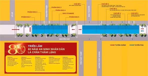 Triển lãm 80 năm An ninh Nhân dân "Lá chắn thầm lặng" với 5 phân khu và 11 chủ đề.