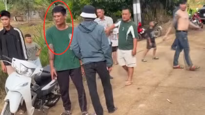 Đối tượng Trường tại hiện trường gây ra vụ cướp.