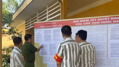 Trại giam Tân Lập thực hiện công tác đặc xá 2026 minh bạch, công khai, đúng pháp luật