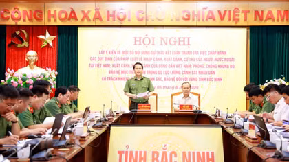 Đoàn thanh tra Bộ Công an lấy ý kiến dự thảo kết luận thanh tra tại tỉnh Bắc Ninh