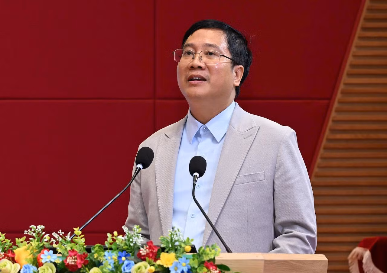 Tiến sĩ Khổng Quốc Minh, Cục Đổi mới sáng tạo trực thuộc Bộ Khoa học và Công nghệ, trình bày tham luận.