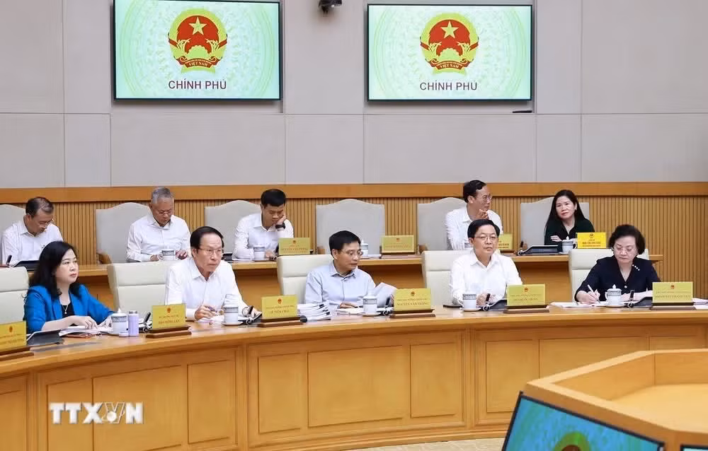 Các Phó Thủ tướng và thành viên Chính phủ tham dự phiên họp Chính phủ thường kỳ tháng 5/2026.