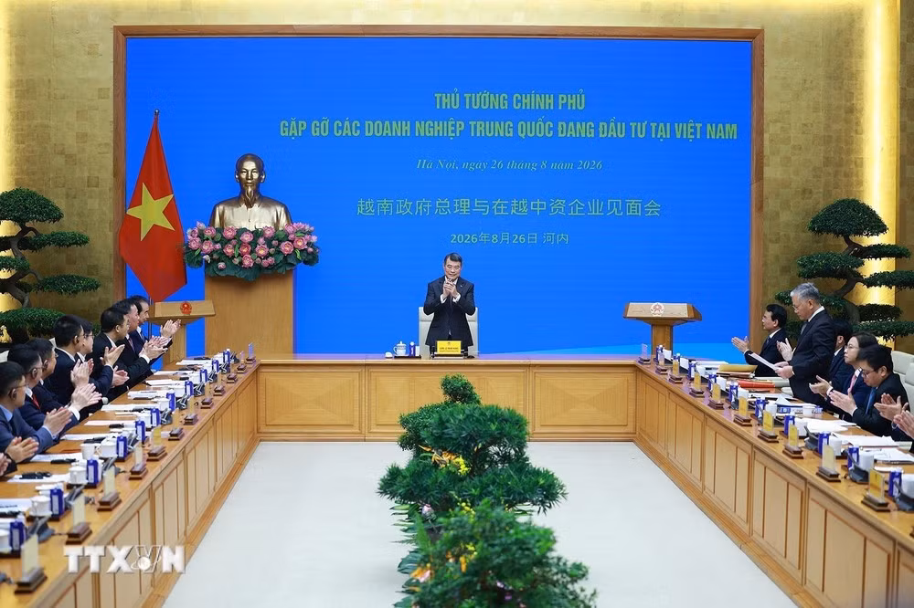 Thủ tướng Lê Minh Hưng gặp các doanh nghiệp Trung Quốc đang đầu tư tại Việt Nam.