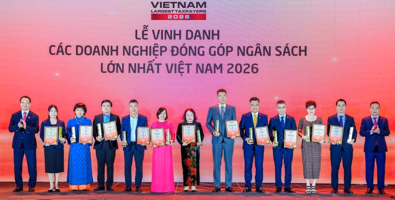Vinh danh các doanh nghiệp nộp ngân sách lớn nhất Việt Nam năm 2026.