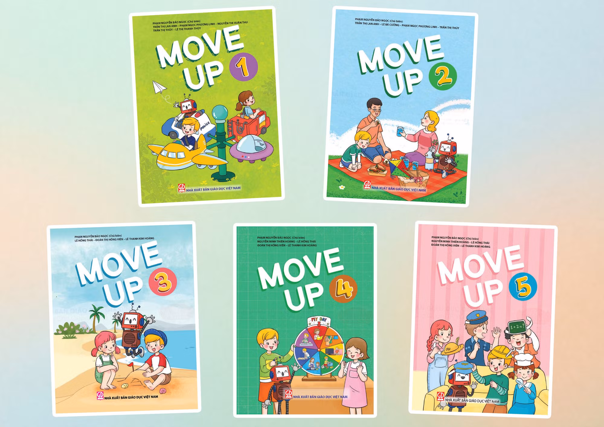 MOVE UP 1–5 chú trọng đặt ngôn ngữ trong các tình huống giao tiếp gần gũi.