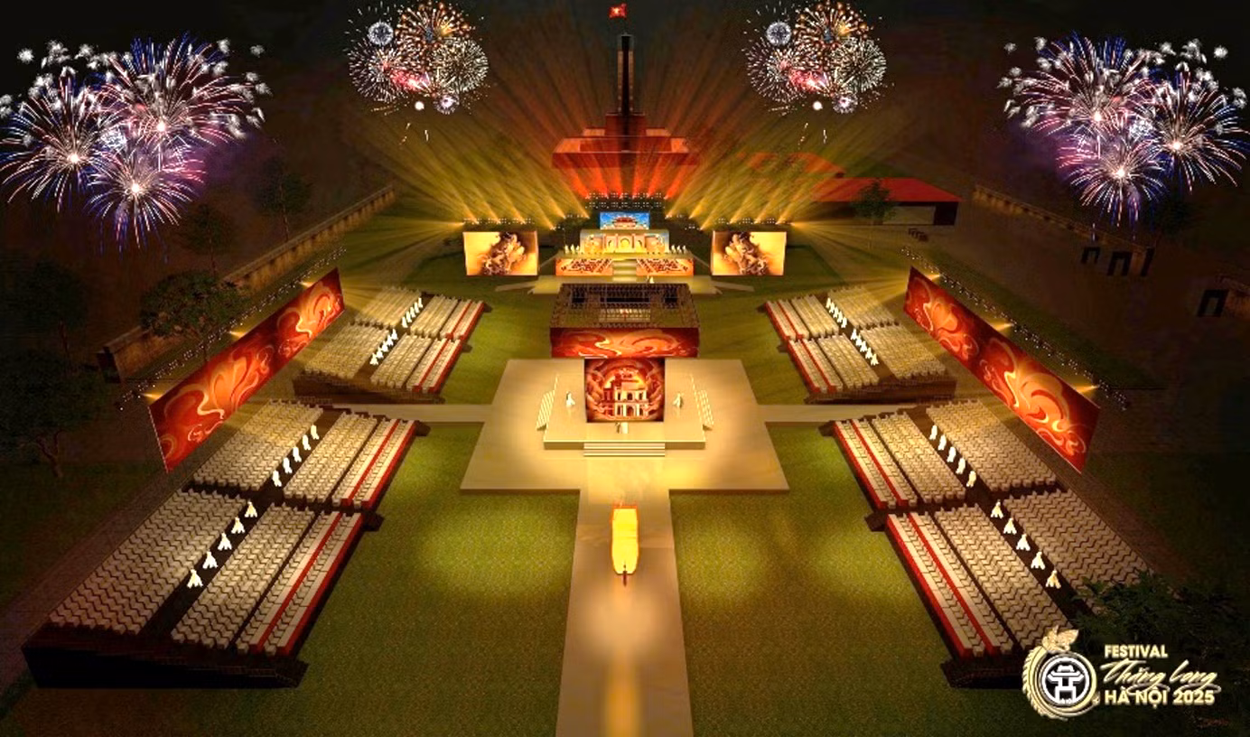 Lễ khai mạc Festival Thăng Long - Hà Nội đã tạo nên trải nghiệm thị giác và âm thanh trong sân khấu 360 độ độc đáo (07/11/2025).