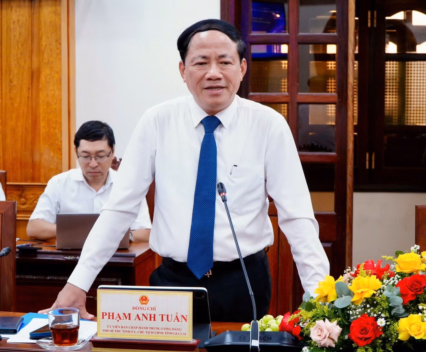 Chủ tịch UBND tỉnh Gia Lai, ông Phạm Anh Tuấn phát biểu tại sự kiện.