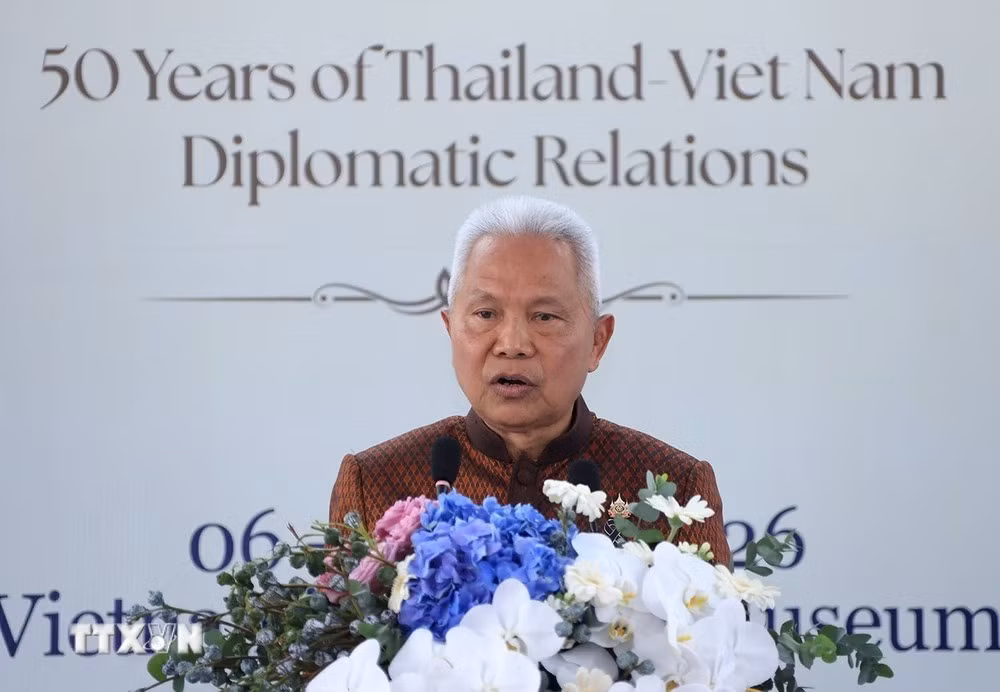 Chủ tịch Quốc hội kiêm Chủ tịch Hạ viện Thái Lan Sophon Zaram phát biểu. (Ảnh: Tuấn Anh/TTXVN)